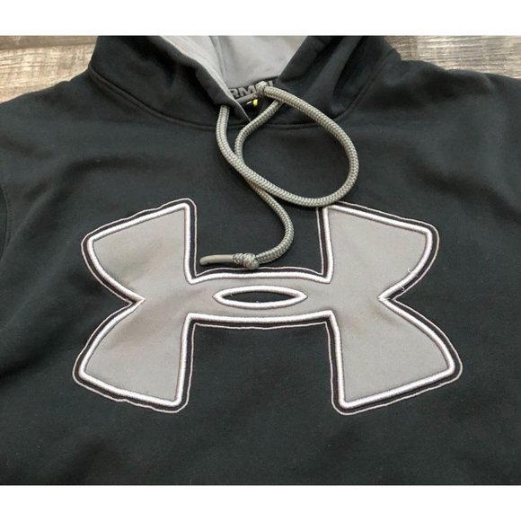 Under Armour Mens Medium Black Loose Hoodie Hooded Sweatshirt Pullover - Picture 2 of 5